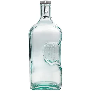 H&H Flasche aus recyceltem Glas mit mechanischem Verschluss lt 12