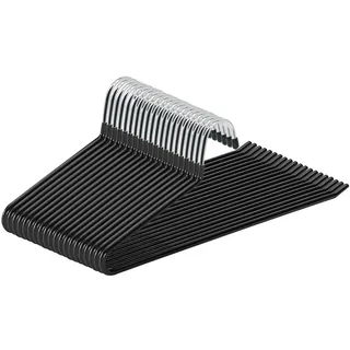 ABHENG Hosenbügel aus Metall, 20er-Pack, Kleiderbügel für Hosen mit offenen Enden, platzsparend, rutschfest, einfaches Aufhängen, 38B x 13H cm, Schwarz,AIY0520B