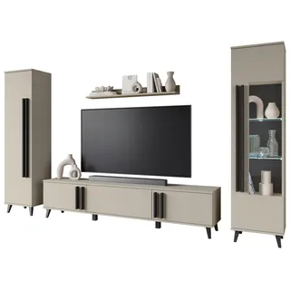 P & B Wohnwand Helsinki Beige ca. 260x159,5x33cm