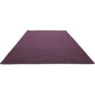 Morgenland »KELIM FANCY UNI«, rechteckig, 7 mm Höhe, reine Wolle, Wendbar, Einfarbig, Uni, Wohnzimmer lila - 200x140 cm