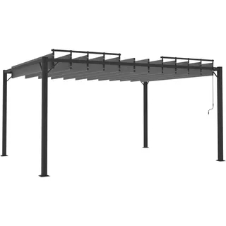 vidaXL Pergola mit Lamellendach 3x4 m Anthrazit Stoff und Aluminium - Grau