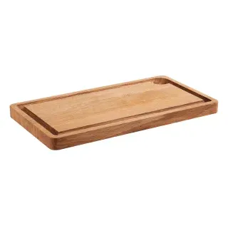 APS SIMPLY WOOD GN 1/3 Servierbrett, Holzbrett für allerlei Snacks mit Saftrille und runder Vertiefung, Maße (L x B x H): 32,5 x 17,6 x 2 cm