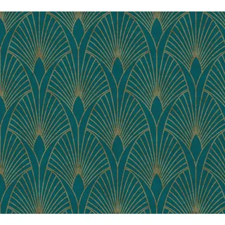 AS Creation Tapete Pop Up Panel Selbstklebend Retro 250 x 52 cm Petrol-Gold FSC®