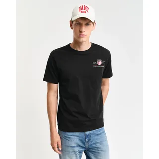 GANT Reg Archive Shield EMB T-Shirt 1er Pack regular fit hüftlang, Rundhals, abgesteppte Kante, Shirts T-Shirt, von dem Archiv aus den 1980er-Jahren inspiriert