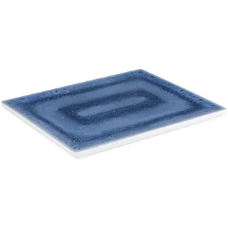 APS 84671 GN 1/2 Tablett BLUE OCEAN, 32,5 x 26,5 cm, Höhe 2 cm, Melamin, blau/weiß, Antirutsch-Füße