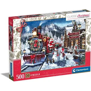 Clementoni Christmas Village Puzzle 500 Teile - Puzzle 500 Teile Kinder & Erwachsene in 70 x 50 cm - Puzzle Weihnachten von Clementoni 81502