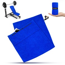 PEAQUE Fitness-Handtuch mit Reißverschlusstasche | Mikrofaser mit Frottee-Struktur | Sport-Handtuch für Fitnessstudio und Gym | weich, schnelltrocknend (Royal-Blau, 120 x 50 cm)