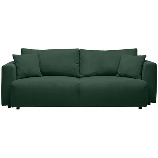 CARRYHOME Schlafsofa Dunkelgrün, - 250x92x105 cm,