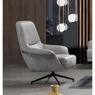 Sessel Design Couch Sofa Relax Leder Lounge Club Sitzer Luxus Sitz Grau Modern - Grau