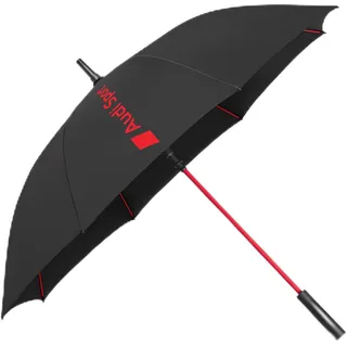 Audi 3122600300 Regenschirm Stockschirm Automatik Schirm, schwarz/rot, mit Audi Sport Schriftzug