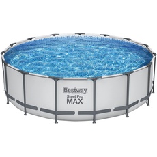 Bild Steel Pro MAX Frame Pool Komplett-Set mit Filterpumpe Ø 457 x 122 cm, lichtgrau, rund
