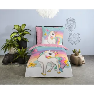 Good Morning Dash Einhorn Mehrfarbig 135 x 200 cm + 80 x 80 cm