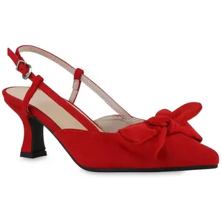 VAN HILL Damen Slingpumps in Rot Velours
