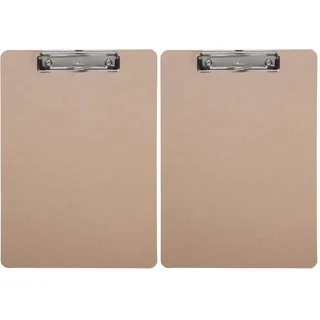MAUL Klemmbrett A4 MAULbasic | Schreibbrett aus Holz im DIN A4 Hochformat | Clipboard zum Aufhängen | Klemmer zur Aufbewahrung von Papier | für Büro, Küche und Werkstatt | Holz (Packung mit 2)
