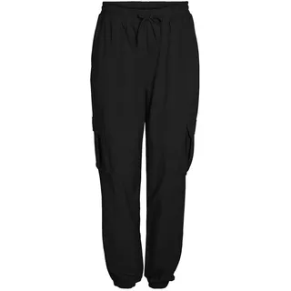 Noisy may Damen Cargo Pants High Waist Stoffhose Tapered Relaxed Fit Paperbag Hose Stretch NMKIRBY