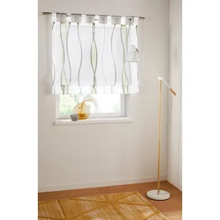 OTTO home Raffrollo "Dimona" mit Schlaufen Transparent, Voile, Polyester, creme, grün