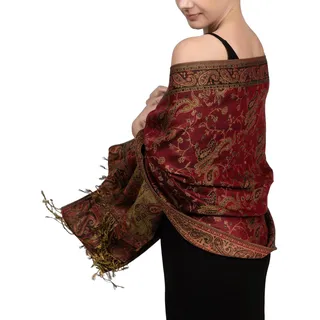 Achillea Damen Achi23 Pashmina-Schal, burgunderfarben, 28" W x 76" L
