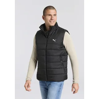 Winterjacke PUMA "ESS PADDED VEST", Herren, Gr. M, schwarz (puma schwarz), Taft, Obermaterial: 100% Polyester, unifarben, regular fit normal, Jacken Winterjacke, mit Stehkragen, mit WarmCELL-Technologie, wasserabweisend