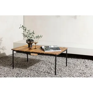 Gardenson Loungetisch , Naturfarben , Holz, Metall , Akazie , rechteckig , 65x40x100 cm , Gartenmöbel, Gartentische