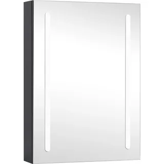 vidaXL LED-Spiegelschrank fürs Bad 50x13x70 cm - Grau