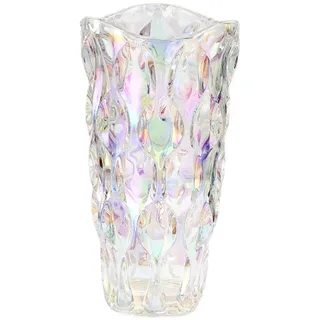 CEMABT 24 cm Blumenvase 3.4 lbs Thickened Vase für Tulpen- Geschenke für Mama zum Geburtstag,Geschenkideen Mutter Glasvase für Blumen Klarglasvase Dekorativ für Hochzeiten(Bunt)