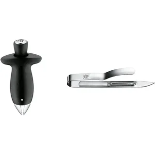 WMF Top Tools Erdbeestrunkentferner 9,5 cm, Edelstahl, Tomatenstrunkentferner & Gourmet Spargelschäler 17 cm, Gemüseschäler, Cromargan Edelstahl, Sparschäler, spülmaschinengeeignet