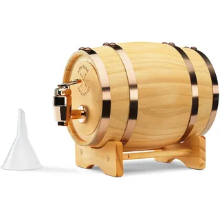 InGenious Mini Whiskyfass Dekanter – Holzfass Spender mit Zapfhahn & Ständer – 800ml Alkohol Dispenser für Scotch, Rum & Wein – Rustikale Hausbar Deko & Männergeschenk