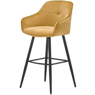 Stolkom EMMA Barhocker drehbar 180 ° Metall/Samtstoff