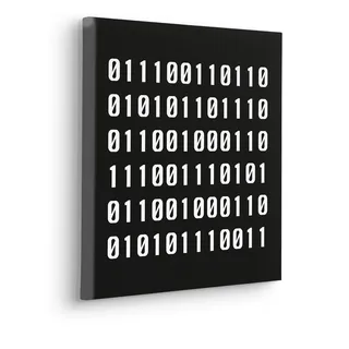 KOMAR "Typo Naughty Binary - Größe 40 x 40 cm", - Wandbild, Kunstdruck, Wanddekoration, Design, Wohnzimmer, Schlafzimmer