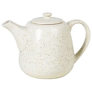 Broste Copenhagen Nordic Vanilla Teekanne aus Steingut in der Farbe Créme gesprenkelt 0,7L, Maße: 11cm x 17,5cm x 12,5cm, 14533409, Cremefarben