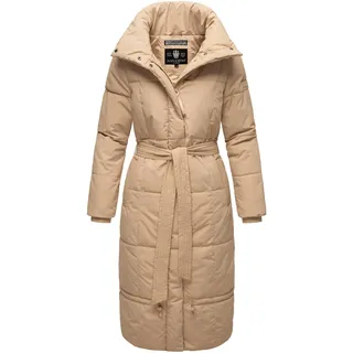Navahoo Steppmantel Mirenaa Stylischer Damen Wintermantel mit Gürtel beige|braun M (38)