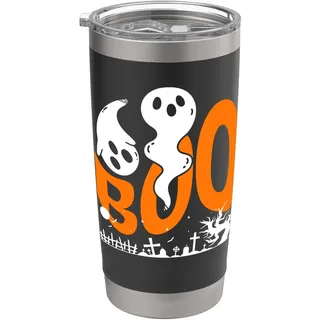 Halloween Boo Eule mit Hexenhut Spinnen Jungen Mädchen Kinder Doppelwandiger Edelstahl-Thermobecher