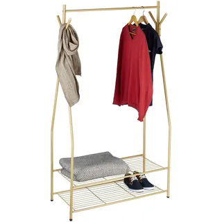 Relaxdays Garderobenständer Sandra 162 x 90 x 40 cm Honig-Braun