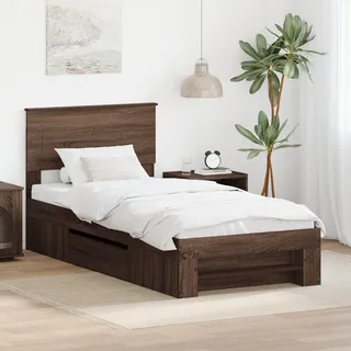 vidaXL Bettrahmen Braun Eichen-Optik 80 x 200 cm Holzwerkstoff - Braun