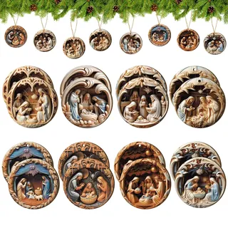 Baumschmuck Weihnachten, krippe anhänger, Weihnachtsbaum Engel, Jesus Ornament weihnachtskrippe, Weihnachtsschmuck, für Weihnachtsbaum, Autodekoration (C)