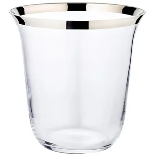 Edzard Flaschenkühler Toby (Ø 22 cm) aus Kristallglas mit Platinrand - Champagner Kühler, Sektkühler - Getränkekühler für 1 Flasche - Schale für Wein, Sekt & Eiswürfel - Weinkühler