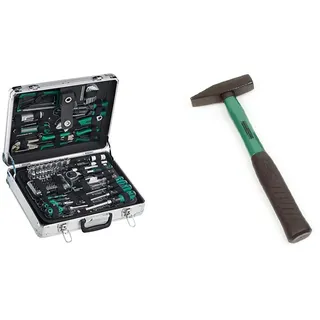 Brüder Mannesmann Werkzeuge Alu-Werkzeugkoffer 124-tlg. grün