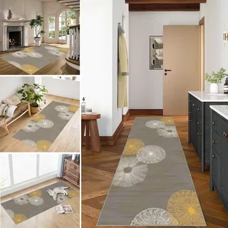 XUEGAIXIA Teppich Läufer Flur Lang, Küchenteppich Waschbar, 60 x 110 cm Flurteppich Läufer Lang Läufer Teppich Flur rutschfest Modern Küchenläufer Teppichläufer Eingangsteppich für Flur & Wohnraum
