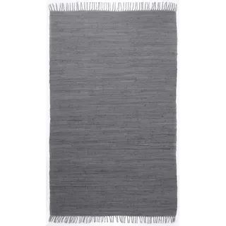 Theko Happy Cotton Teppich 100% Baumwolle 601_Anthracite Rechteckig 70x140 cm, Anthrazit