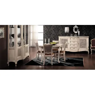 Möbel Einrichtung Gruppe Tisch + 4 Stuhl Set 5tlg. Esstisch Garnitur Esszimmer - Beige