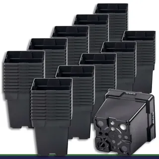 Pflanztopf 100 x 2 L schwarz 14x14x14cm Blumentopf Pflanzgefäß Blumenkübel - schwarz - 14 cm X 14 cm X 14 cm