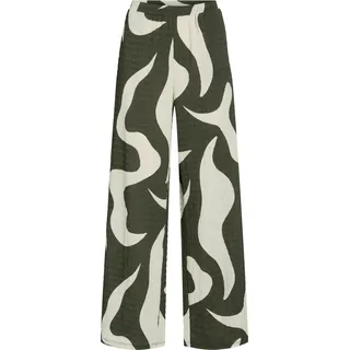 VILA Legere Palazzo Hose mit Allover Print und Elastischem Bund Größe: M - Grün
