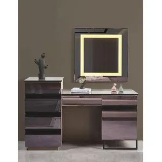 Luxus Schlafzimmer Set Schminktisch mit Spiegel modern Holzmöbel neu - Schwarz