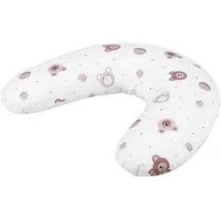 Patinio Babynackenkissen , Braun, Weiß, Beige , Textil , Bär , Füllung: EPS Mikroperlen,EPS Mikroperlen , 20x102 cm , Oeko-Tex® Standard 100 , für alle Schlafpositionen geeignet, sehr leicht, stützt Kopf, Nacken und Wirbelsäule, für Rückenschläfer geeignet, mit Reißverschluss , Heimtextilien, Kopfpolster & Bettdecken, Kopfkissen, Nackenkissen
