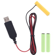 Supefriendly Batterieadapter,LR03 AAA-Batterie-Eliminator USB-Stromversorgungskabel Ersetzen,1m Kabel Netzteil