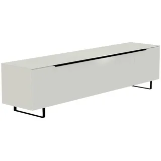 Moderano Lowboard , Schwarz, Weiß , Metall , 3 Fächer , 210x51x45 cm , Beimöbel erhältlich, stehend, Abdeckplatte aus Glas , Wohnzimmer, TV Möbel, Lowboards, Lowboards stehend