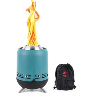 9 Zoll tragbarer Tischfeuerplatz - Rauchlos, niedrig rauchender Mini-Outdoor-Kamin betrieben mit Pellets oder Holz