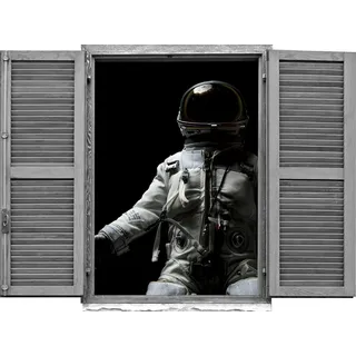 queence Wandtattoo »Astronaut« Wandsticker, Wandbild, selbstklebend, 3D, Fenster, schwarz