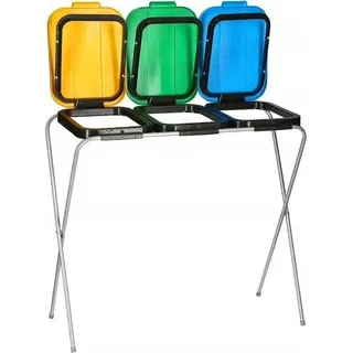 Abfalltrenngestell für 3 Säcke mit Farben universal - Grün, Blau, Gelb