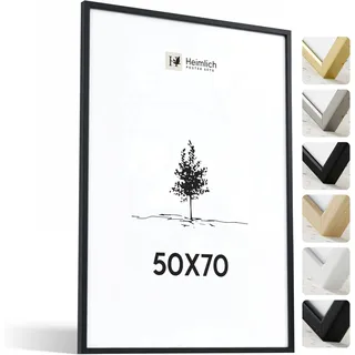 Heimlich® – Bilderrahmen – 50x70 cm, Eichenholz, Schwarz – Großer DIY-Collage-Rahmen mit Folienabdeckung – Nur zur Wandmontage